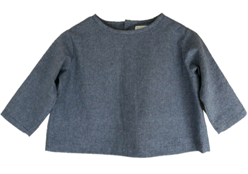 Unieke Blouse van 100% katoen - donkerblauw