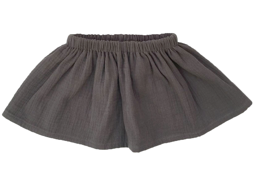 Rok "Double Gauze" katoen - antraciet