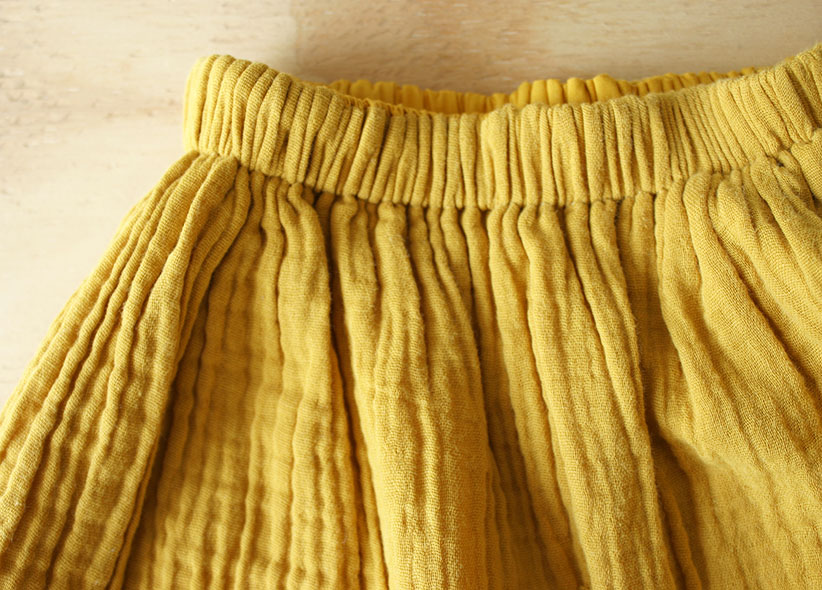 Rok "Double Gauze" katoen - okergeel