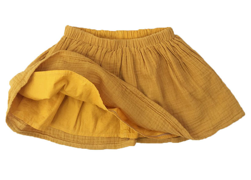 Rok "Double Gauze" katoen - okergeel