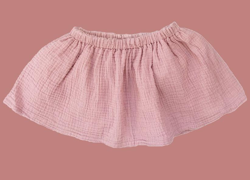 Rok "Double Gauze" katoen - oud roze