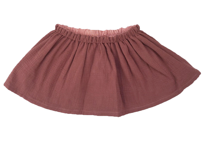 Rok "Double Gauze" katoen - steenrood