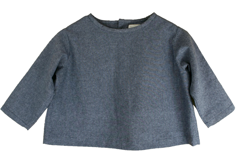 Unieke Blouse van 100% katoen - donkerblauw